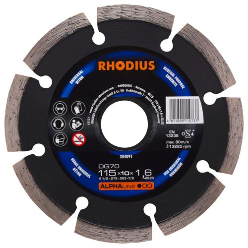 Řezný diamantový kotouč RHODIUS DG70 ALPHA 125x1,6 univerzální