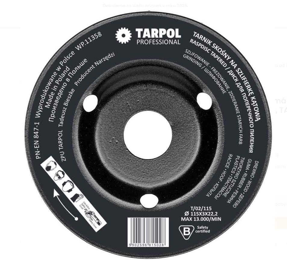 Kotouč rašple šikmá 115x3x22,2mm DŘEVO