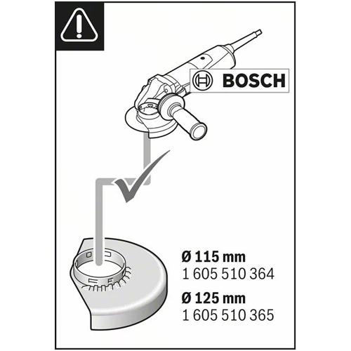 Odsávací kryt BOSCH GDE 115/125 FC-T pro 115mm a 125mm úhlové brusky