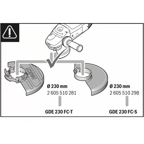 Odsávací kryt BOSCH GDE 230 FC-S pro 230mm úhlové brusky