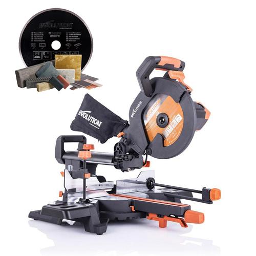 Pokosová pila EVOLUTION R255SMS+ a EVOLUTION diamantový 255mm kotouč ZDARMA