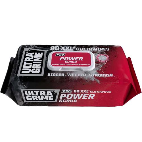 Profi čisticí ubrousky ULTRAGRIME® POWER SCRUB 80ks XXL