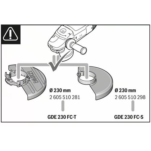 Odsávací kryt BOSCH GDE 230 FC-T pro 230mm úhlové brusky