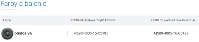 Hybridní 2K lepidlo OTTOCOLL M580 2x310 ml