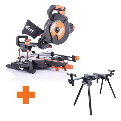 Pokosová pila EVOLUTION R255SMS+ a stojan EVOLUTION na R3 zdarma