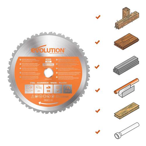Pokosová AKU stolová pila EVOLUTION R255SMS-DB-Li sólo stroj