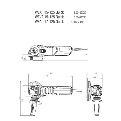 Úhlová bruska METABO WEV 17-125 QUICK